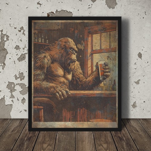 Vintage bigfoot beer wall - vintage,