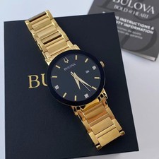 Orologio Bulova 97D116 Moderno Futuro Quadrante Nero Diamante Uomo Quarzo con Scatola 42mm