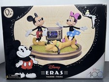 Disney Eras 100° Anniversario Topolino Minnie e Plutone con TV musicale illuminata NUOVO