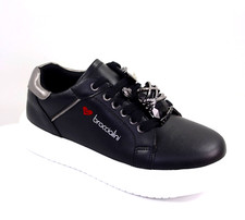 BRACCIALINI sportive sneakers moda donna pelle NERO charms NOVITà
