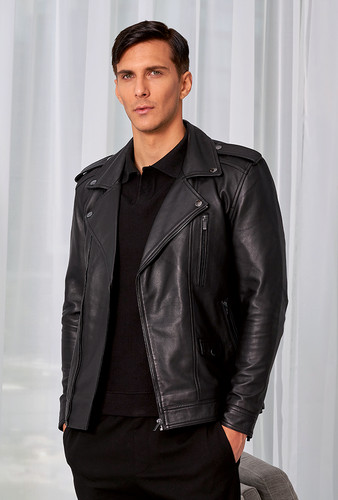 Giacca pelle nera - pelle,
