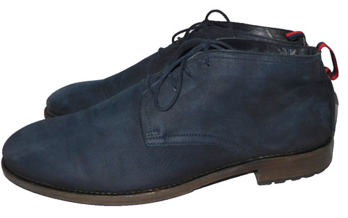 Zara stivaletto uomo blu pelle - stivaletto,