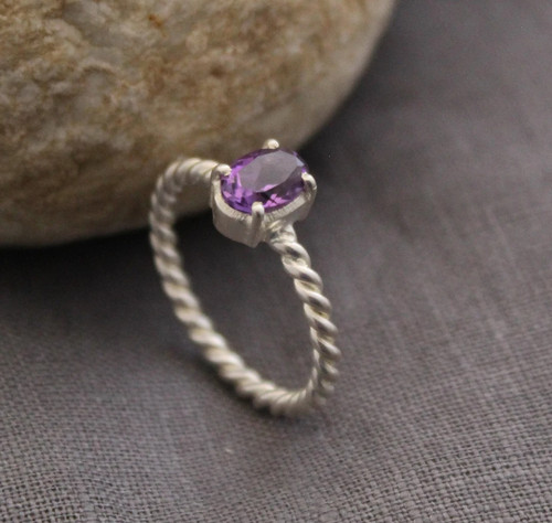 Anello ametista naturale