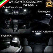 KIT FULL LED INTERNI GOLF 5 V ANT.+POST.+LUCE CORTESIA+BAGAGLIAIO 6000K