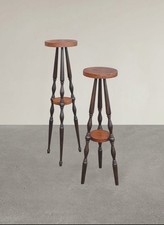 SET 2 PORTAVASO LEGNO H.80 D.20 H.68 D.19 COLONNA LEGNO PIEDISTALLO LEGNO 