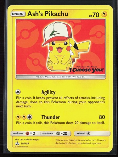 Carta pokémon ash pikachu - ash's,
