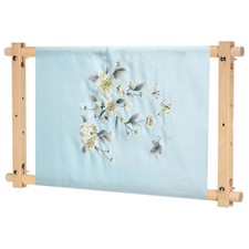 Arazzo ricamo punto ago cornice rotolo 21"x12" legno porta punto croce