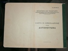 LIBRETTO CARTA CIRCOLAZIONE FIAT 126 PER USO COLLEZIONISTICO ANNO 1979