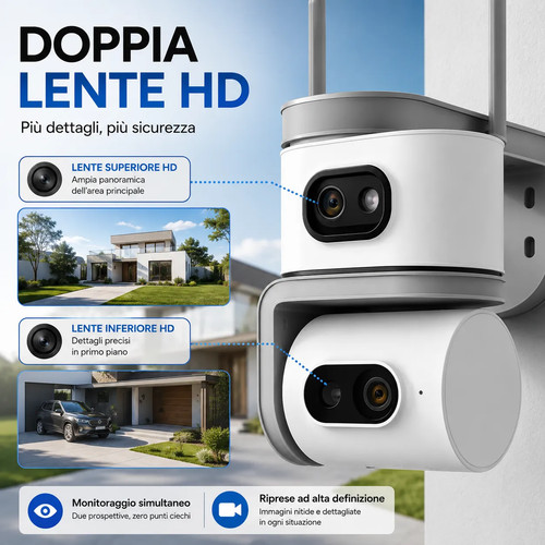 Telecamera wifi esterno doppia - telecamera,