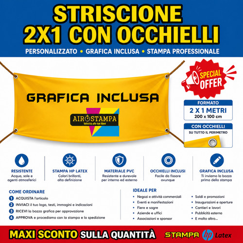Striscione personalizzato 2x1 - striscione,