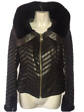 Giubbotto Punto Donna/Women 100% Vera Pelle,Collo Vera Pelliccia Montone Tg.S 40