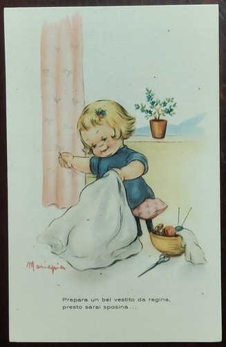 Bambina che cuce - bambina,