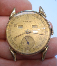 Montre suisse CORDA triple calendar - calendrier - 1960 - style Le Phare