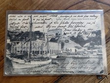 SAVONA CARTOLINA ANIMATA FP BN VGT 1916 STAZIONE FUNIVIA