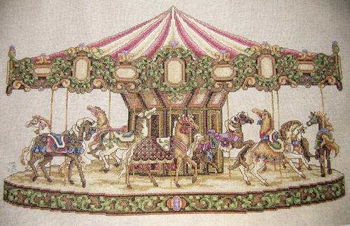 Carousel cross stitch pattern - carousel,