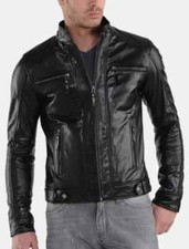 Giacca uomo nera pelle