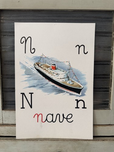 Tavola didattica vintage - tavola, nave