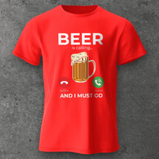 T-shirt uomo birra che chiama