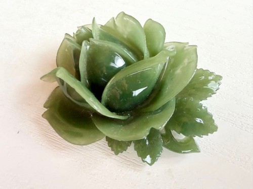 Spilla vintage fiore verde