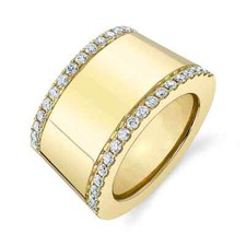 14K Oro Giallo Largo Anello