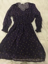 KAOS vestito ginocchio viola a fiori tg 44 m/l