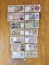 LOTTO 14 BANCONOTE LIRE 100000 CARAVAGGIO 50000 BERNINI 10000 5000 2000 1000 P32
