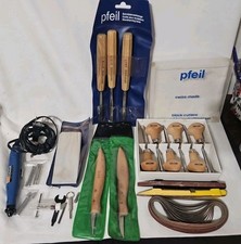 Grande lotto di FRECCIA (Svizzera) e BUTZ utensili per intaglio legno intagliatore palme strumento rotante 