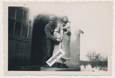 Campagna orientale, soldati della Wehrmacht, elmetto in acciaio, pelliccia/cappotto di pelliccia punto B WW2 (3730a)