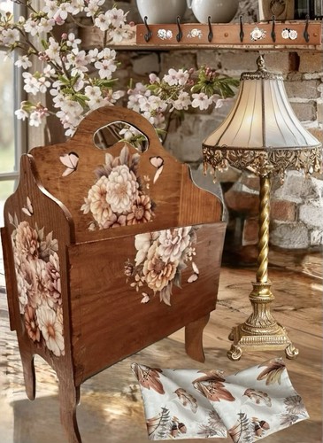 Porta riviste legno vintage - riviste,