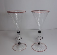 Coppia Calici Vetro Soffiato