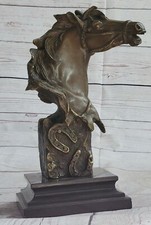Splendido Bronzo Busto Cavallo