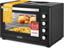 TZS First Austria - Mini Forno con fornelli 60L 3200 W - Fornetto per pizza