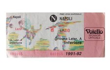 *HH* Biglietto Ticket Calcio Football Partita Napoli Lazio '91' 92 Voiello 