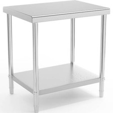 Tavolo inox 80 x 60 cm Portata: 190 kg  Banco da Lavoro Cucina Tavolo acciaio in