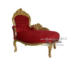 Panchetta panca dormeuse oro velluto bordeaux divanetto Barocco Swarovski AL3559