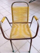 SEDIA DA BAR GIALLA  CORDATA MADE IN ITALY  BAMBINO anni '60 VINTAGE FILO 