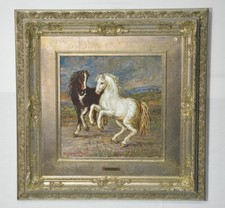 Dipinto olio su tela certificato e firma Alfonso grassi Cavalli, vintage XX Sec