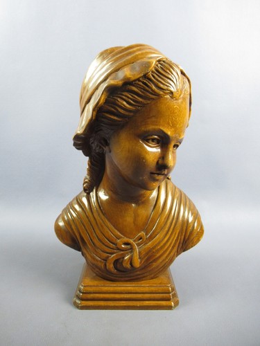 Statua legno intagliato busto