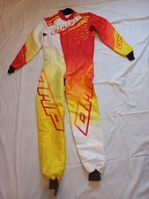 TUTA KART LUCIDA TOP TG 50 BIANCO GIALLO ROSSO OMP RACING KS-1R SENZA OMOLOGA