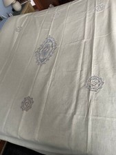 tovaglia con 12 tovaglioli  in puro lino inserti pizzo tombolo a fuselli