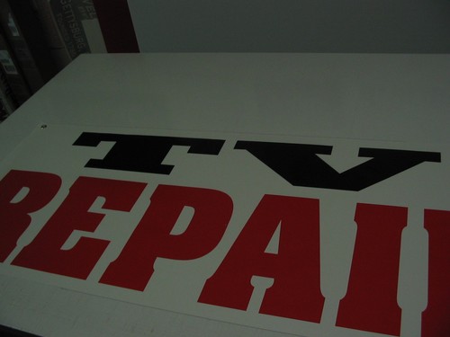 Insegna banner riparazione - insegna, tv