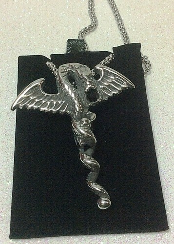 Collana ciondolo acciaio drago - collana,