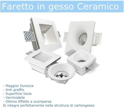 Porta faretto led gesso a - led, in