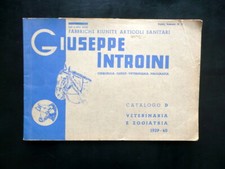 Catalogo Industriale Giuseppe Introini Milano Veterinaria e Zooiatria 1939