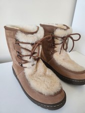Stivali invernali UGG Mukluk Revival da donna taglia 10 US in pelle di pecora scamosciata castagna shearling