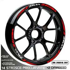 SET PROFILI CERCHIO ADESIVI RUOTA BIANCO ROSSO TMAX DAL 2008 AL 2011 T MAX WHEE