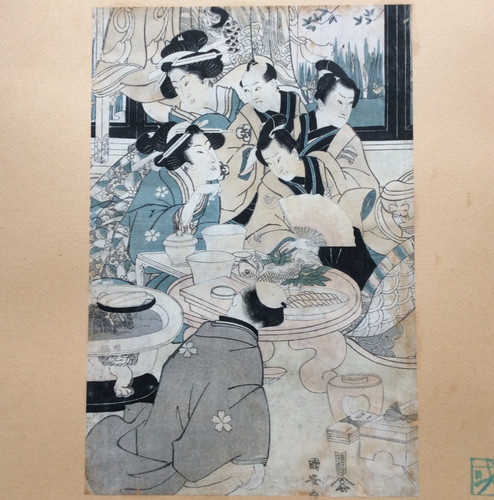 Estampe japonaise ancienne - estampe,