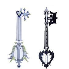 Venditore UK 2 PZ Kingdom Hearts Oblivion Keyblade Cosplay Schiuma Oggetto di scena bianco e nero