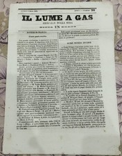 Il Lume a Gas Giornale Della Sera 6 Marzo 1848 Anno l Numero 96 Rarissimo