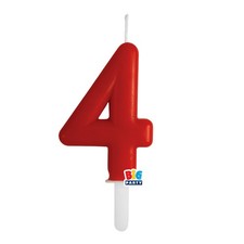 CANDELA numero 4 Quattro ROSSO